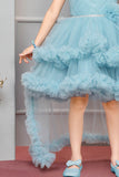 Fancy Blue Tailback Frock for Girls - Lagorii Kids