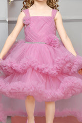 Fancy Pink Tailback Frock for Girls - Lagorii Kids