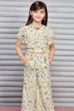 Floral Palazzo Cord Set for Girls - Lagorii Kids