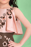 Graceful Peach and Coffee Colour Ethnic Gown - Lagorii Kids