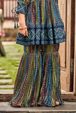 Green Printed Aliya Cut Sharara Set - Lagorii Kids