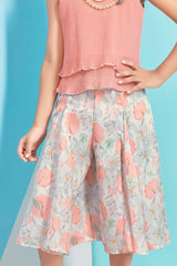 Halter Neck Top with Printed Skirt for Girls. - Lagorii Kids