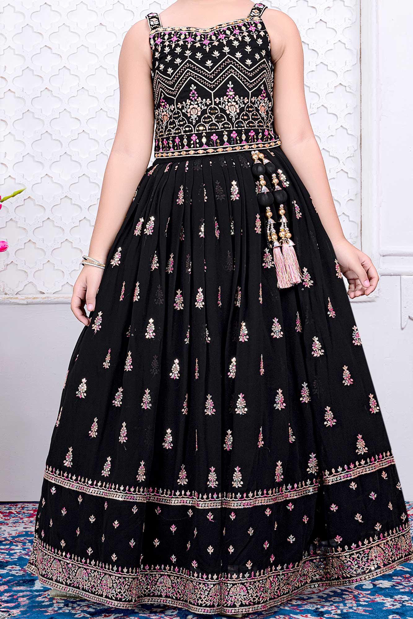 Attractive Embroidered Multi Colored Lehenga Choli | Western dresses for  girl, New dress for girl, Girls designer wear