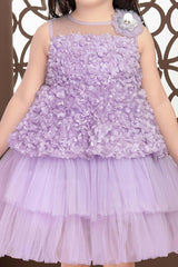 Lavender Ruffle Frock for Girls - Lagorii Kids