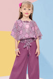Magenta Printed Palazzo Set for Girls - Lagorii Kids