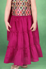 Majestic Magenta Lehenga Choli for Kids - Lagorii Kids