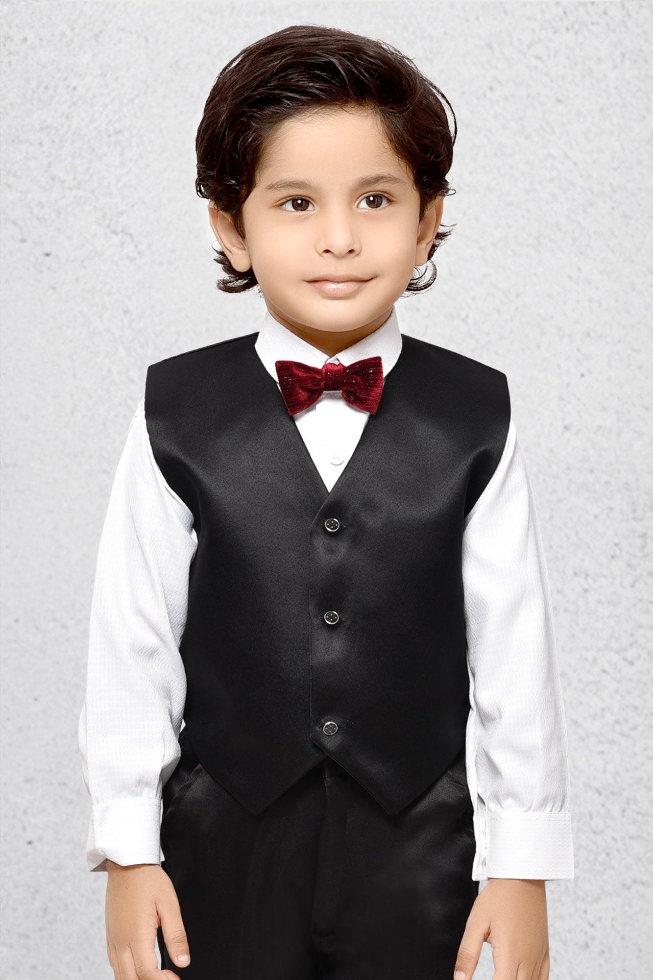 Maroon Velvet Tuxedo for Boys - Lagorii Kids