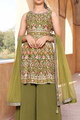 Mehndi green Palazzo set for Girls - Lagorii Kids