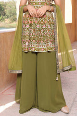 Mehndi green Palazzo set for Girls - Lagorii Kids