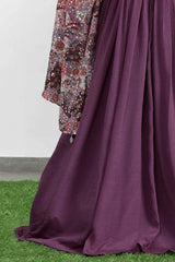 Mulberry Sequin Gown With Shell Embellishments In Waistline For Girls - Lagorii Kids