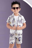 Multicolor Printed Shirt and Shorts Co-ord Set For Boys - Lagorii Kids