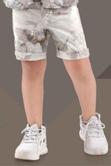 Olive Green Printed Shirt and Shorts Co-ord Set for Boys - Lagorii Kids