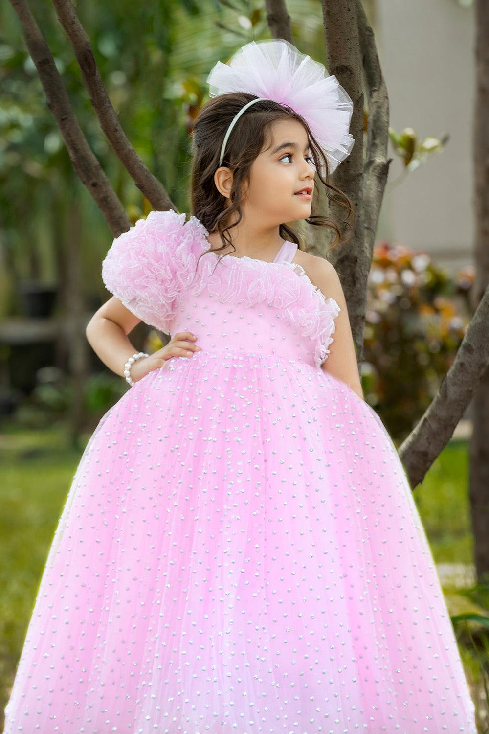 Pastel pink cupcake style gown