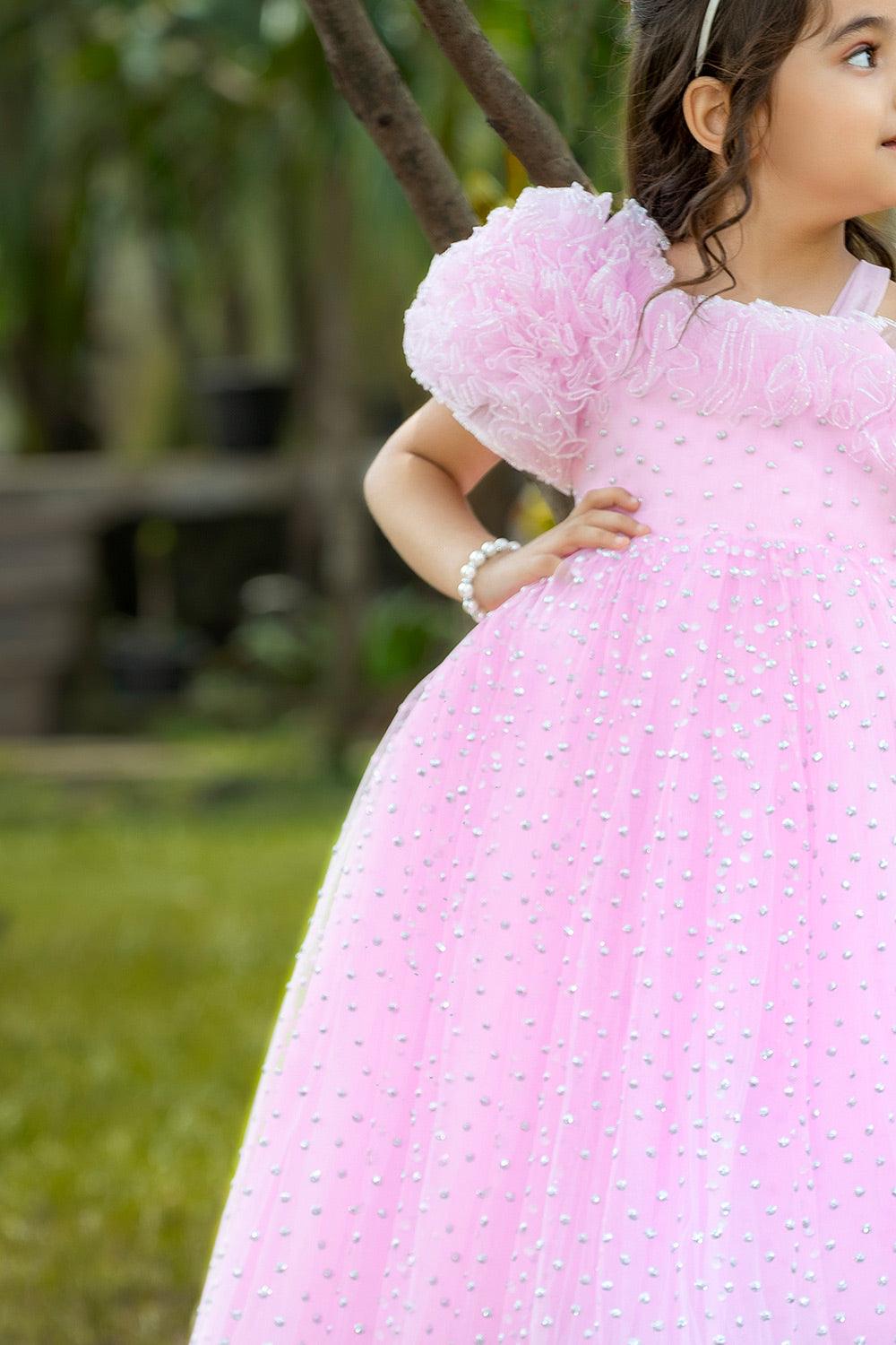Pastel pink cupcake style gown. - Lagorii Kids