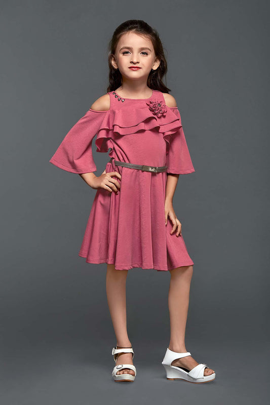 Petite Petal Princess: Enchanting Pink Frock with Delightful Flares for Kids - Lagorii Kids