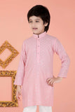 Pink Chikankari Cotton Kurta Set for Boys - Lagorii Kids