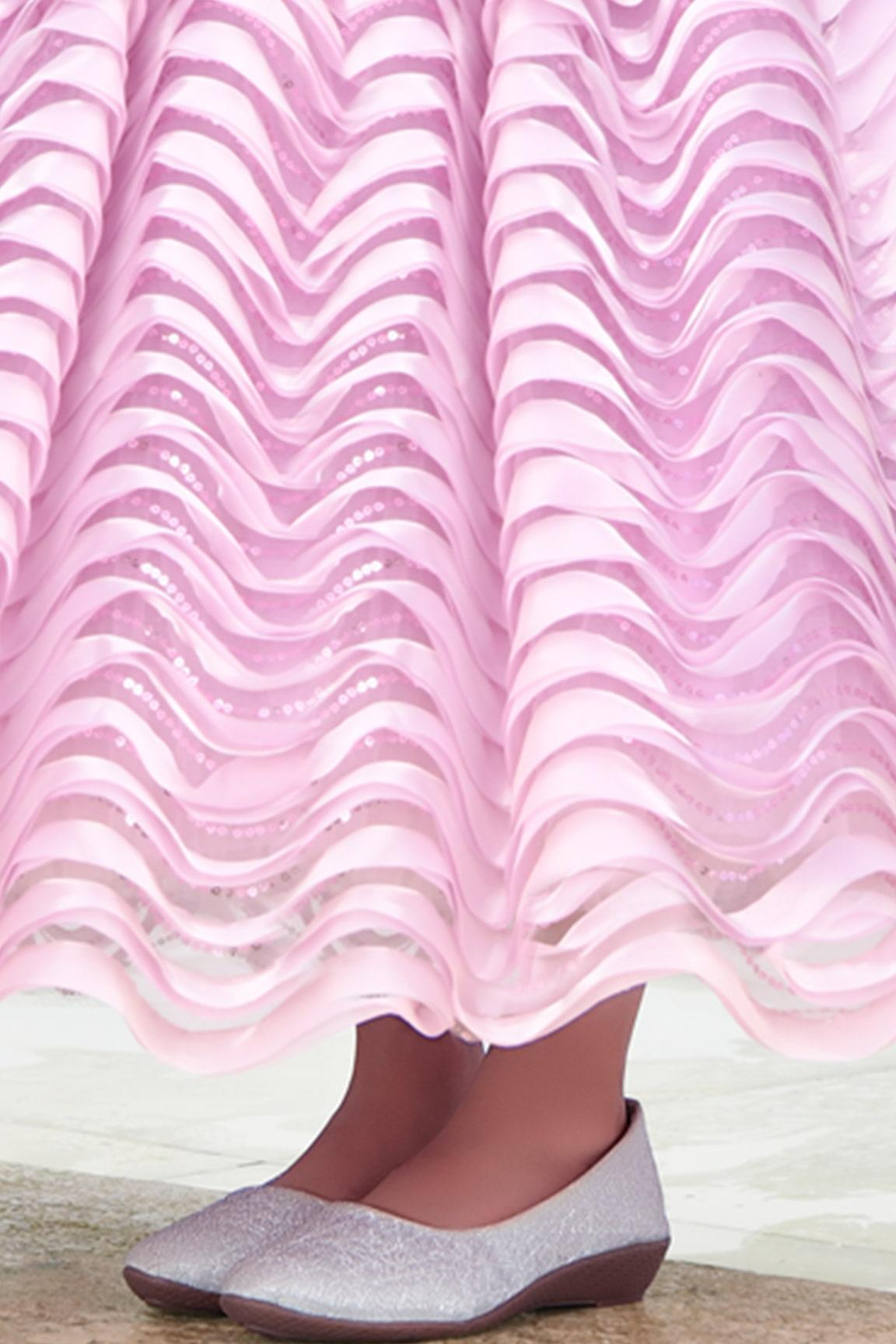 Onion Pink Full Length Designer Gown For Girls - Lagorii Kids