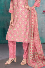 Pink Kurti with Straight Pants and Dupatta - Lagorii Kids