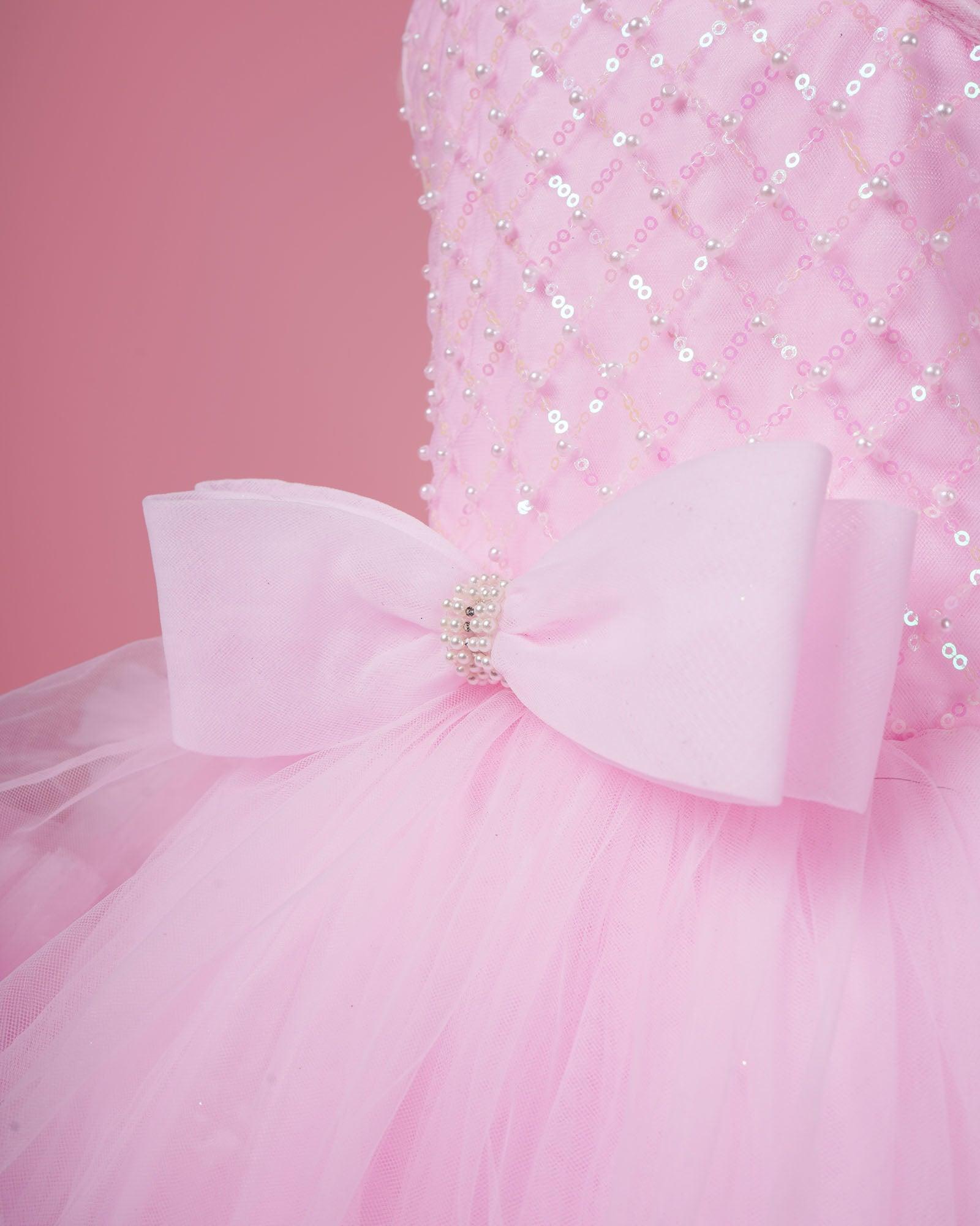 Pink Princess Perfection: Tailback Party Frock for Girls. - Lagorii Kids