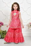 Pink Sharara Set with Dupatta - Lagorii Kids