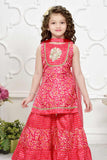 Pink Sharara Set with Dupatta - Lagorii Kids