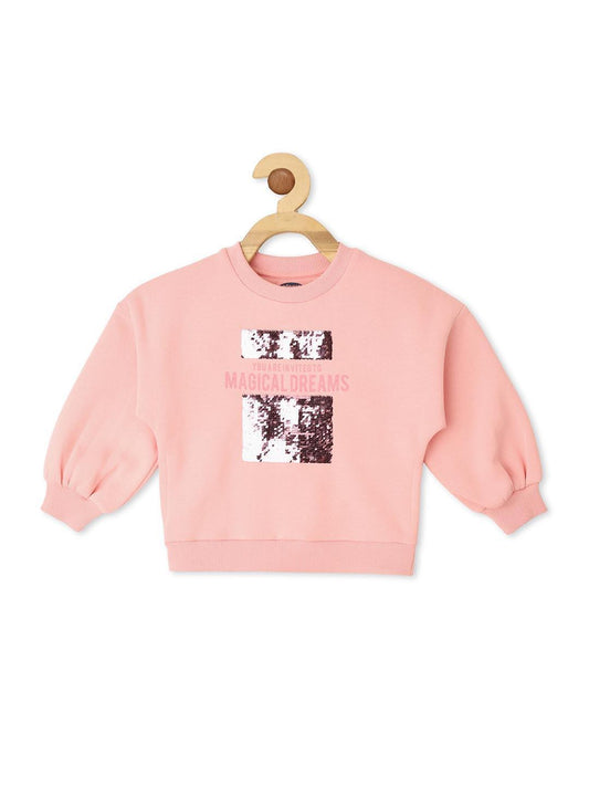Powder Pink Sweat Shirt for Girls - Lagorii Kids