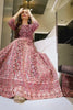 Designer Wine Sequin And Thread Work Gown For Girls