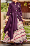 Purple asymmetric Lehenga Choli for Girls - Lagorii Kids
