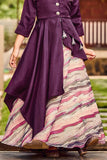 Purple asymmetric Lehenga Choli for Girls - Lagorii Kids