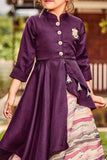 Purple asymmetric Lehenga Choli for Girls - Lagorii Kids