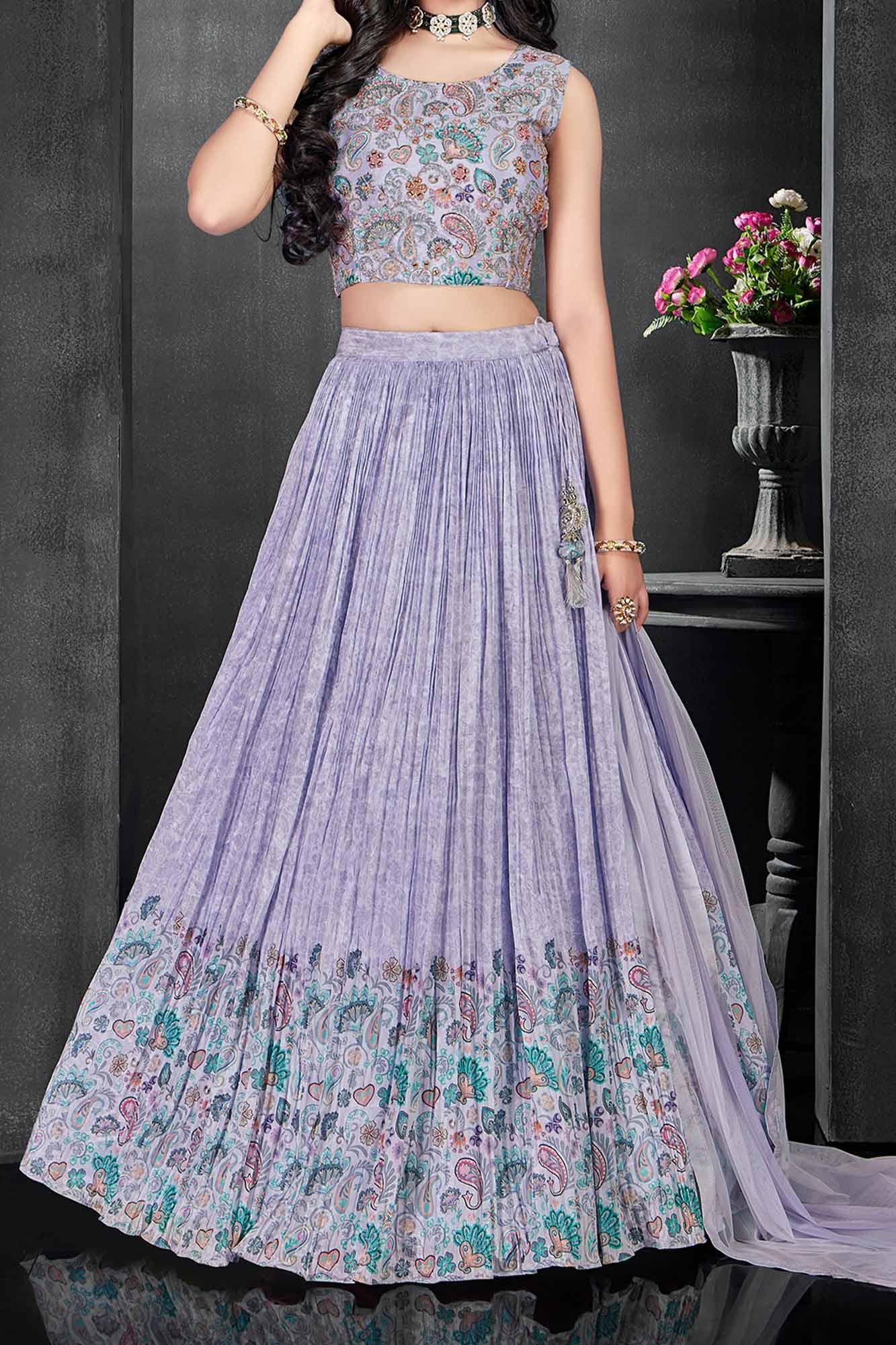 Party Wear Lehenga For Girls 13 Years Purple Lehenga Choli For