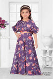 Purple Printed Cord Set for Girls - Lagorii Kids