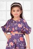 Purple Printed Cord Set for Girls - Lagorii Kids