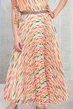 Rainbow Elegance: Kids' Multicolour Gown with Single Sleeve. - Lagorii Kids