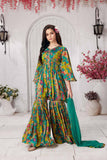Rama Green Alia Cut Sharara Set - Lagorii Kids