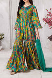 Rama Green Alia Cut Sharara Set - Lagorii Kids