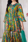 Rama Green Alia Cut Sharara Set - Lagorii Kids