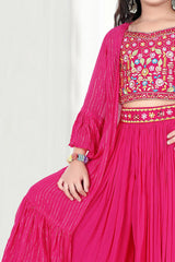 Rani pink palazzo suit for girls. - Lagorii Kids