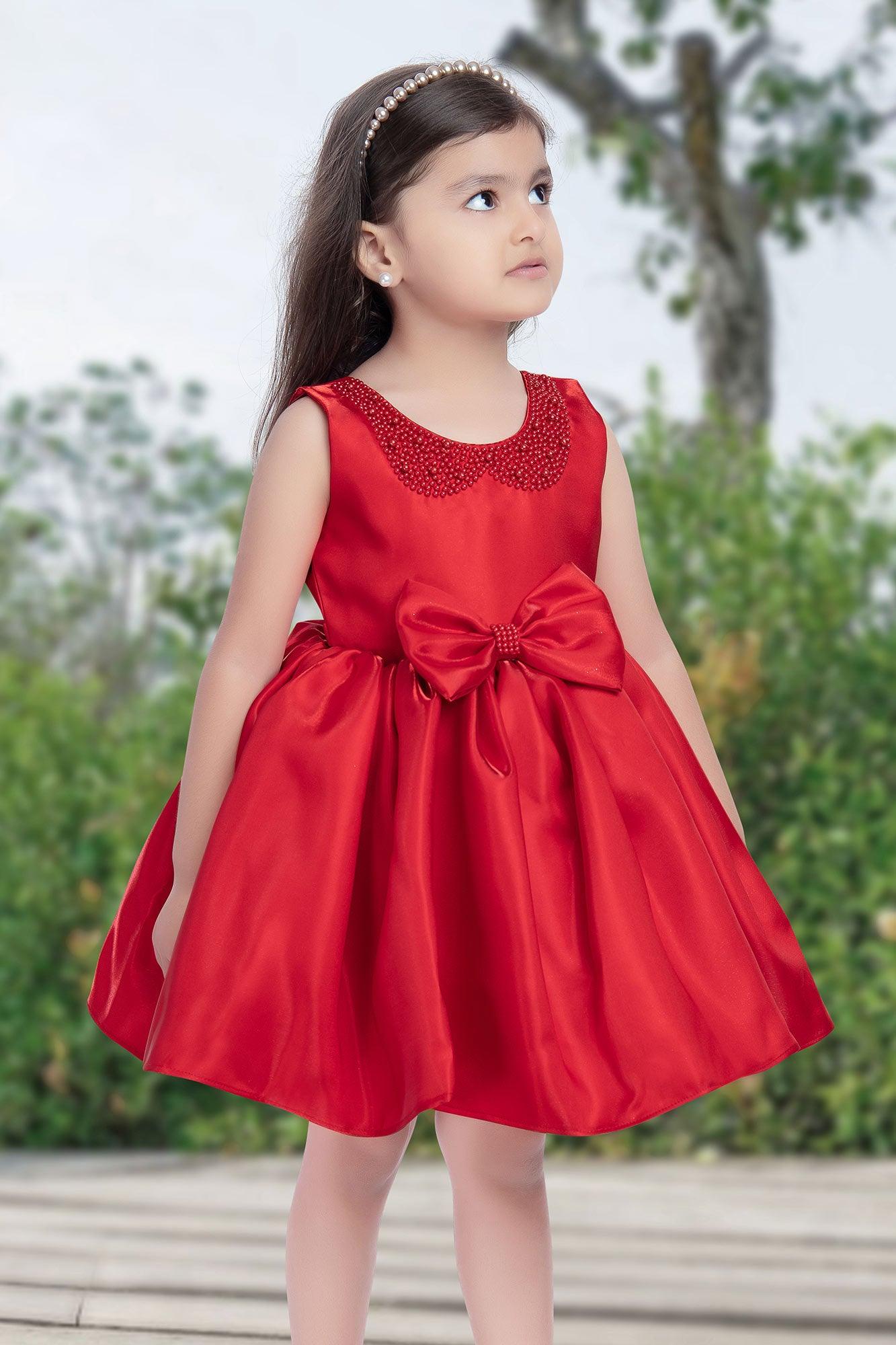 Red Party Wear Frock for Girls - All Eyes on Her! - Lagorii Kids