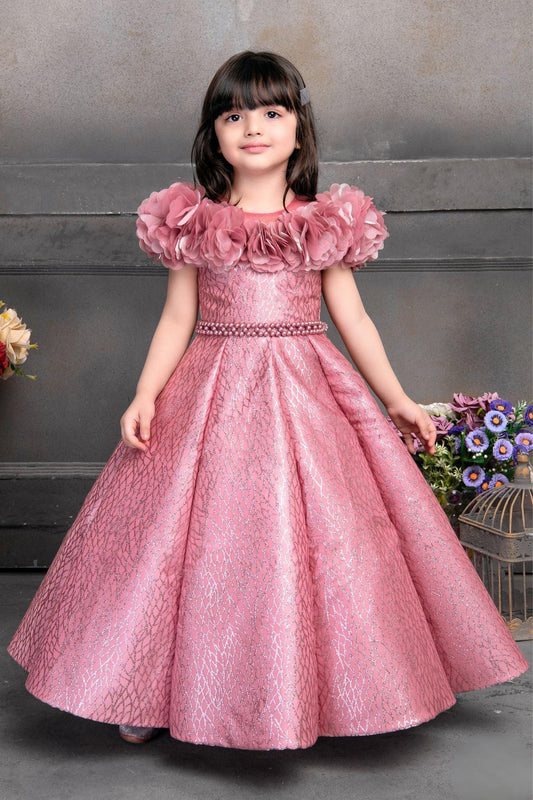 Rose Petal Pattern Flower Girl Dress at Rs 3000/piece in Chennai | ID:  16712082791