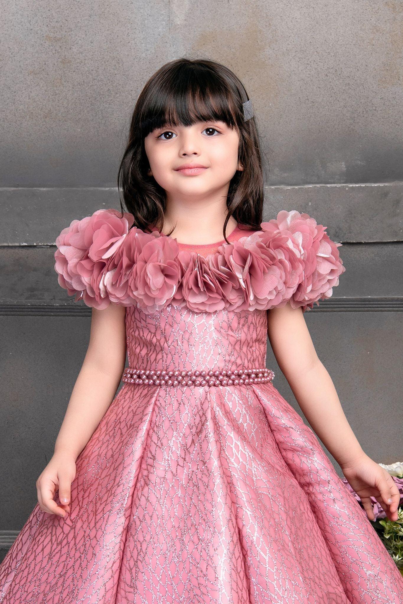 Buy Puffy Sleeve Long Net Gown for Girls – Mumkins