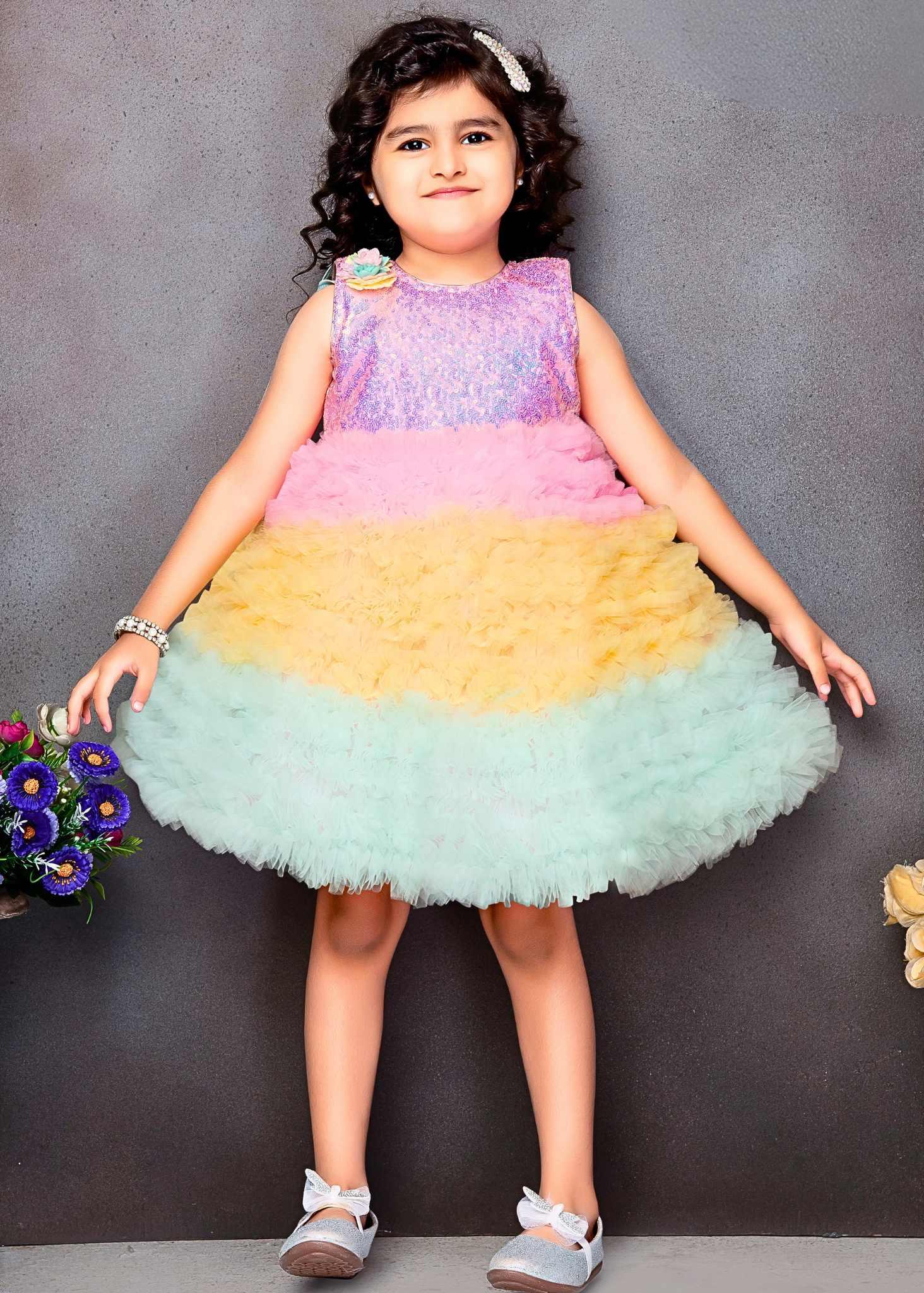 Elegant Birthday Dress for One-Year-Old | Stylish Party Frocks for Girls |  The Nesavu – The Nesavu
