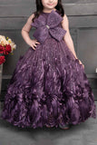 Shinny Purple Gown for Girl - Lagorii Kids