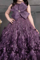Shinny Purple Gown for Girl - Lagorii Kids
