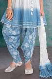 Sky Blue Embroidered Top With Dhoti Style Pant Set For Girls - Lagorii Kids