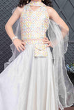 Snow white Designer Palazzo Set for Girls. - Lagorii Kids