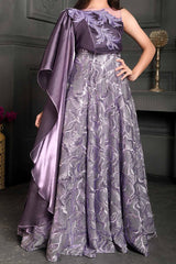 Stunning Lavender Designer Gown for Girls. - Lagorii Kids
