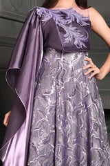 Stunning Lavender Designer Gown for Girls. - Lagorii Kids