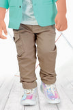 Stylish Blue Blazer With Printed White T-shirt And Beige Jeans Pant Set For Boys - Lagorii Kids