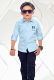 Stylish Blue Shirt and Black Pant Set - Lagorii Kids